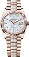 Rolex Day-Date 36 36mm White MOP Diamond-Set Dial Fluted Bezel President Bracelet - 128235 | 2024 Model
