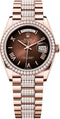 Rolex Day-Date 36 36mm Brown Ombré Dial Diamond-Set Bezel with Diamond-Set President Bracelet - 128345RBR | 2024 Model
