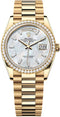 Rolex Day-Date 36 36mm White MOP Diamond-Set Dial Diamond-Set Bezel President Bracelet - 128348RBR | 2024 Model