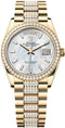 Rolex Day-Date 36 36mm White MOP Diamond-Set Dial Diamond-Set Bezel with Diamond-Set President Bracelet - 128348RBR | 2024 Model