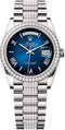 Rolex Day-Date 36 36mm Blue Ombré Roman Dial Diamond-Set Bezel with Diamond-Set President Bracelet - 128349RBR | 2024 Model