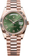 Rolex Day-Date 40 40mm Slate Olive Green Roman Dial Fluted Bezel President Bracelet - 228235 | 2024 Model
