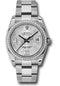 Rolex Steel and White Gold Datejust 36 Watch - 52 Diamond Bezel - Silver Floral Arabic Dial - Oyster Bracelet - 116244 sfao