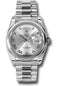Rolex Platinum Day-Date 36 Watch - Domed Bezel - Rhodium Roman Dial - President Bracelet - 118206 grp