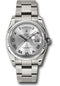 Rolex White Gold Day-Date 36 Watch - Fluted Bezel - Rhodium Roman Dial - Oyster Bracelet - 118239 rro