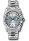 Rolex Platinum Day-Date 36 Watch - Bezel - Glacier Blue Diamond Dial - President Bracelet - 118346 gladp