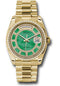 Rolex Yellow Gold Day-Date 36 Watch - Bezel - Carousel Of Green Jade Diamond Dial - President Bracelet - 118348 cgjdp