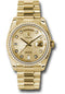 Rolex Yellow Gold Day-Date 36 Watch - Bezel - Champagne Jubilee Diamond Dial - President Bracelet - 118348 chjdp