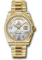 Rolex Yellow Gold Day-Date 36 Watch - Bezel - Mother-Of-Pearl Diamond Dial - President Bracelet - 118348 mdp