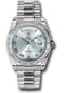 Rolex Platinum Day-Date 36 Watch - Bezel - Glacier Blue Roman Dial - President Bracelet - 118366 glarp