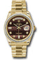 Rolex Yellow Gold Day-Date 36 Watch - Bezel - Bulls Eye Diamond Dial - President Bracelet - 118398 bedp