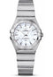 Omega Ladies Constellation Quartz Watch - 27 mm Brushed Steel Case - Mother-Of-Pearl Dial - 123.10.27.60.05.001