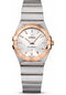 Omega Ladies Constellation Quartz Watch - 27 mm Brushed Steel And Red Gold Case - Silver Dial - 123.20.27.60.02.001