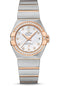 Omega Constellation Co-Axial Watch - 27 mm Steel Case - Diamond-Set 18K Red Gold Bezel - Mother-Of-Pearl Diamond Dial - 123.25.27.20.55.006
