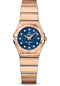 Omega Constellation Quartz Watch - 24 mm Brushed Red Gold Case - Blue Supernova Diamond Dial - 123.50.24.60.53.001
