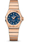 Omega Constellation Co-Axial Watch - 27 mm Brushed Red Gold Case - Blue Supernova Diamond Dial - 123.50.27.20.53.001