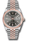 Rolex Steel and Everose Rolesor Datejust 36 Watch - Domed Bezel - Dark Rhodium Index Dial - Jubilee Bracelet - 126201 dkrij