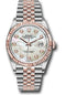 Rolex Steel and Everose Rolesor Datejust 36 Watch - Fluted Bezel - White Mother-Of-Pearl Diamond Dial - Jubilee Bracelet - 126231 mdj