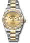 Rolex Steel and Yellow Gold Rolesor Datejust 36 Watch - Fluted Bezel - Champagne Diamond Dial - Oyster Bracelet - 126233 chdo