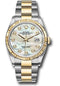 Rolex Steel and Yellow Gold Rolesor Datejust 36 Watch - Fluted Bezel - White Mother-Of-Pearl Diamond Dial - Oyster Bracelet - 126233 mdo