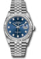 Rolex Steel Datejust 36 Watch - Fluted Bezel - Blue Diamond Dial - Jubilee Bracelet - 2019 Release - 126234 bldj