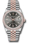Rolex Steel and Everose Rolesor Datejust 36 Watch - Diamond Bezel - Dark Rhodium Index Dial - Jubilee Bracelet - 126281RBR dkrij