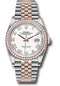 Rolex Steel and Everose Rolesor Datejust 36 Watch - Diamond Bezel - White Roman Dial - Jubilee Bracelet - 126281RBR wrj