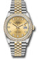 Rolex Steel and Yellow Gold Rolesor Datejust 36 Watch - Yellow Diamond Bezel - Champagne Diamond Dial - Jubilee Bracelet - 126283RBR chdj