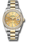 Rolex Steel and Yellow Gold Rolesor Datejust 36 Watch - Diamond Bezel - Champagne Index Dial - Oyster Bracelet - 126283RBR chio