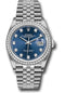 Rolex Steel Datejust 36 Watch - Diamond Bezel - Blue Diamond Dial - Jubilee Bracelet - 2019 Release - 126284RBR bldj