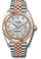 Rolex Steel and Everose Gold Rolesor Datejust 41 Watch - Smooth Bezel - Mother-of-Pearl Diamond Dial - Jubilee Bracelet - 126301 mdj