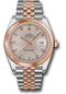 Rolex Steel and Everose Rolesor Datejust 41 Watch - Smooth Bezel - Sundust Diamond Dial - Jubilee Bracelet - 126301 sudj