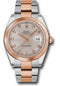 Rolex Steel and Everose Rolesor Datejust 41 Watch - Smooth Bezel - Sundust Diamond Dial - Oyster Bracelet - 126301 sudo