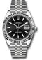 Rolex Steel and White Gold Rolesor Datejust 41 Watch - Fluted Bezel - Black Index Dial - Jubilee Bracelet - 126334 bkij