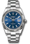 Rolex Steel and White Gold Rolesor Datejust 41 Watch - Fluted Bezel - Blue Index Dial - Oyster Bracelet - 126334 blio