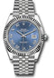 Rolex Steel and White Gold Rolesor Datejust 41 Watch - Fluted Bezel - Blue Roman Dial - Jubilee Bracelet - 126334 blrj