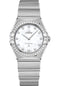 Omega Constellation Manhattan Quartz Watch - 28 mm Steel Case - Diamond-Paved Bezel - Mother-Of-Pearl Diamond Dial - 131.15.28.60.55.001