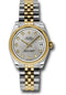 Rolex Steel and Yellow Gold Datejust 31 Watch - Domed Bezel - Silver Diamond Dial - Jubilee Bracelet - 178243 sdj