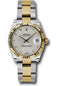 Rolex Steel and Yellow Gold Datejust 31 Watch - Fluted Bezel - Silver Diamond Roman Vi Diamond Dial - Oyster Bracelet - 178273 sdo