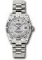 Rolex White Gold Datejust 31 Watch - Fluted Bezel - Mother-Of-Pearl Diamond Dial - President Bracelet - 178279 mdp