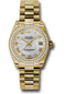 Rolex Yellow Gold Datejust 31 Watch - 48 Diamond Bezel - Mother-Of-Pearl Roman Dial - President Bracelet - 178288 mrp