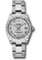 Rolex Steel and White Gold Datejust 31 Watch - 24 Diamond Bezel - Mother-Of-Pearl Diamond Roman Vi Roman Dial - Oyster Bracelet - 178344 mdro