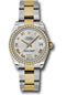 Rolex Steel and Yellow Gold Datejust 31 Watch - 46 Diamond Bezel - Silver Diamond Roman Vi Roman Dial - Oyster Bracelet - 178383 sdro