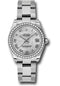Rolex Steel and White Gold Datejust 31 Watch - 46 Diamond Bezel - Mother-Of-Pearl Roman Dial - Oyster Bracelet - 178384 mro