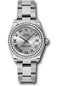 Rolex Steel and White Gold Datejust 31 Watch - 46 Diamond Bezel - Silver Roman Dial - Oyster Bracelet - 178384 sro