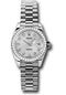 Rolex Platinum Lady-Datejust 26 Watch - 42 Diamond Bezel - Silver Jubilee Diamond Dial - President Bracelet - 179136 sjdp