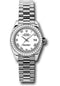 Rolex Platinum Lady-Datejust 26 Watch - 42 Diamond Bezel - White Roman Dial - President Bracelet - 179136 wrp