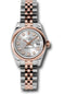 Rolex Steel and Everose Gold Rolesor Lady Datejust 26 Watch - Domed Bezel - Silver Diamond Dial - Jubilee Bracelet - 179161 sdj