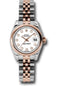 Rolex Steel and Everose Gold Rolesor Lady Datejust 26 Watch - Domed Bezel - White Diamond Dial - Jubilee Bracelet - 179161 wdj