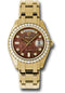 Rolex Yellow Gold Day-Date Special Edition 39 Watch - 40 Diamond Bezel - Dark Mother-Of-Pearl Jubilee Diamond Dial - 18948 dkmjd